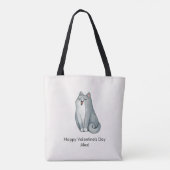 Tote Bag Chat Couple Amateurs Cute Funny Heureuse Sainte-Va (Dos)