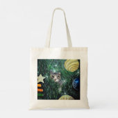 Tote Bag Chat dans la peinture de l'arbre de Noël (Dos)