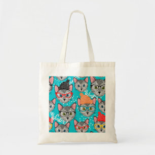 Tote Bag Chat dans le casquette
