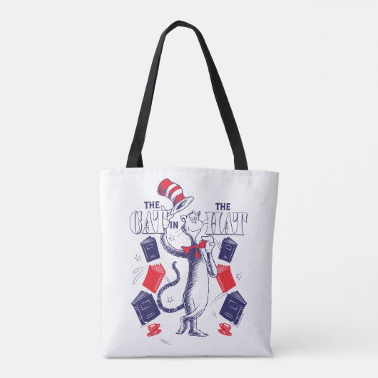 Tote Bag Chat dans le Casquette | Lecture de livres (Dos)