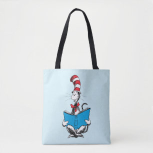 Tote Bag Chat dans le chapeau en lecture