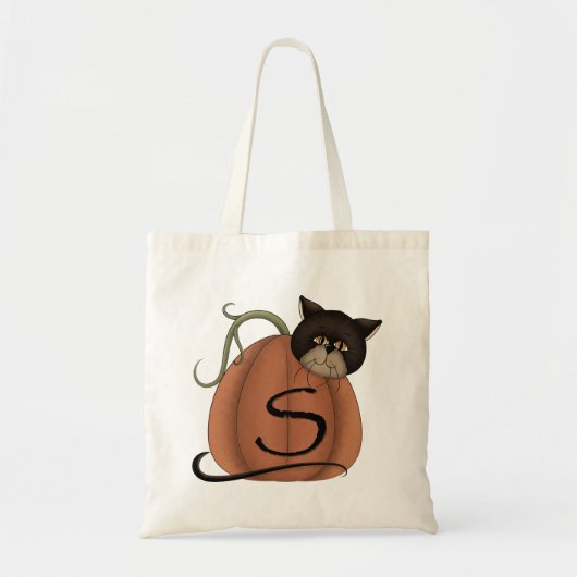 Tote Bag Chat Dans Un Citrouille (Devant)