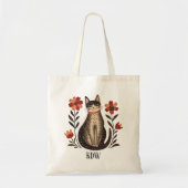Tote Bag Chat d'art populaire (Devant)