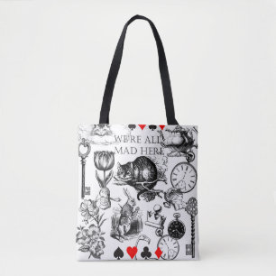 Tote Bag Chat de Cheshire classique alice au pays des merve