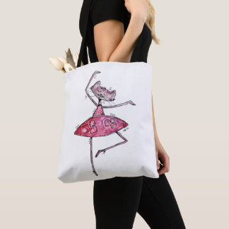 Tote Bag Chat de danse mignonne et lunatique