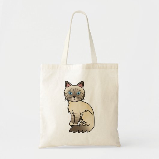 Tote Bag Chat de dessin animé Birman / Ragdoll au point tab (Devant)