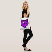 Tote Bag Chat de dessin Winky violet (Sur le modèle)