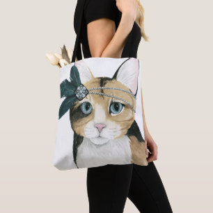 Tote Bag Chat de Downton incrusté de bijoux avec des