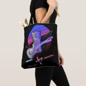 Tote Bag Chat de guitare électrique Vaporwave 80s 90s Music (De près)