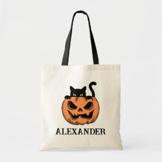 Tote Bag Chat de Halloween vintage personnalisé pour la tou