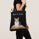 Tote Bag Chat de Kitty avec des livres (De près)