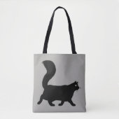 Tote Bag Chat de Kitty noir à pied | Funky Feline (Devant)