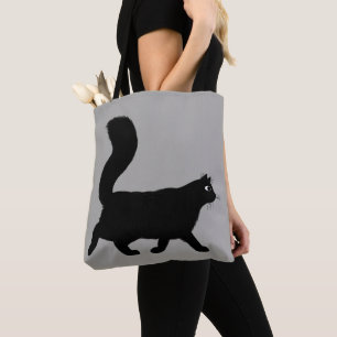 Tote Bag Chat de Kitty noir à pied Funky Feline