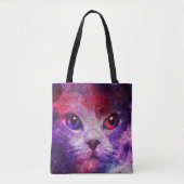 Tote Bag Chat de la galaxie violette (Devant)