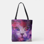 Tote Bag Chat de la galaxie violette (Dos)