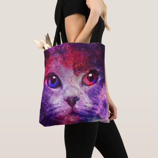 Tote Bag Chat de la galaxie violette (De près)