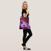 Tote Bag Chat de la galaxie violette (Sur le modèle)