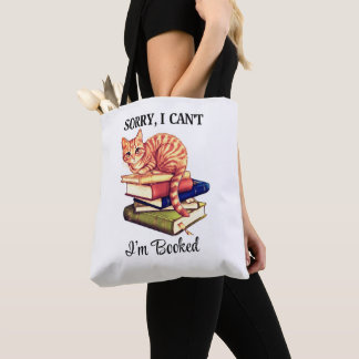 Tote Bag Chat de lecture cosy - Je suis pris