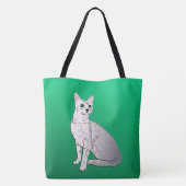 Tote Bag Chat de Mau d'Egyptien sur le vert de jade (Dos)