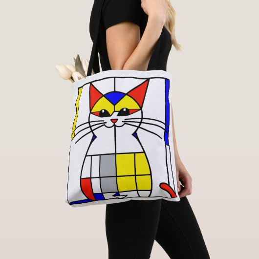 Tote Bag Chat de Mondrian (De près)
