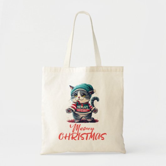 Tote Bag Chat de Noël (Devant)
