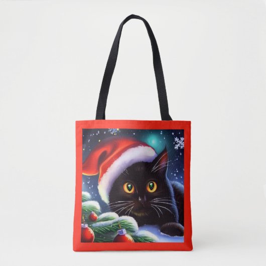 Tote Bag Chat de Noël 1 (Devant)