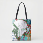 Tote Bag Chat de Noël blanc (Devant)