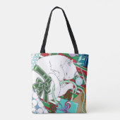 Tote Bag Chat de Noël blanc (Dos)