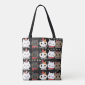 Tote Bag Chat de Noël mignon Motif sans couture (Dos)