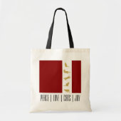 Tote Bag Chat de Noël Moderne Rouge Or (Devant)