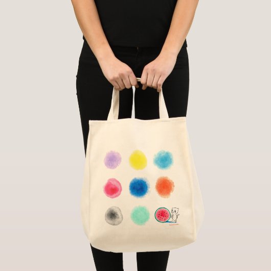 Tote Bag Chat de pastèque avec points (Devant (produit))