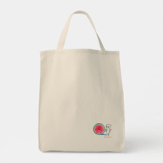 Tote Bag Chat de pastèque avec points (Dos)