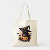 Tote Bag Chat de sorcière pour Halloween (Dos)