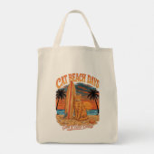 Tote Bag Chat de surf au tabby orange (Dos)