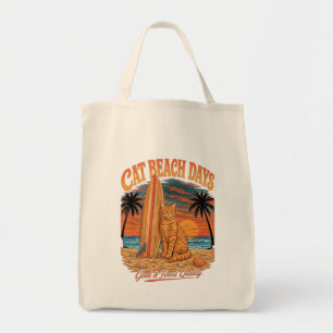 Tote Bag Chat de surf au tabby orange