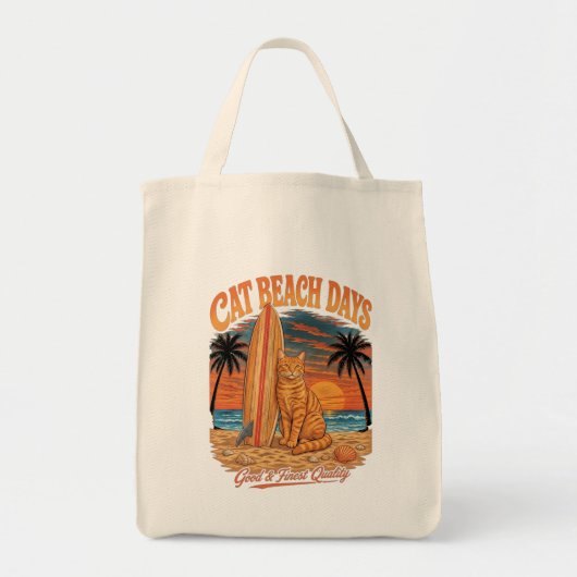 Tote Bag Chat de surf au tabby orange (Devant)