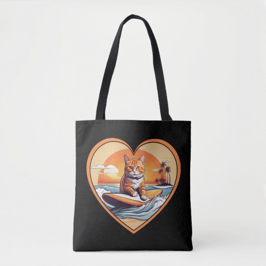 Tote Bag Chat de surf Orange Tabby (Devant)