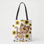 Tote Bag Chat de tournesol Kitten Fourre-tout (Devant)