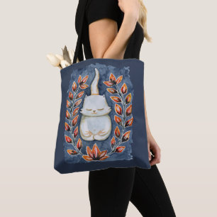 Tote Bag Chat de yoga sur Fourre-tout Bleu