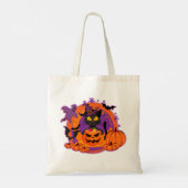 Tote Bag Chat D'Halloween Et Citrouilles (Dos)
