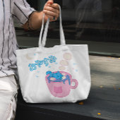 Tote Bag Chat Dormir Dans Chocolat Chaud