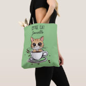 Tote Bag Chat drôle au café vert (De près)