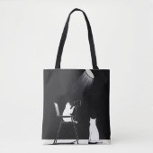 Tote Bag Chat drôle avec télescope (Devant)