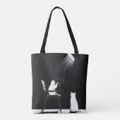 Tote Bag Chat drôle avec télescope (Dos)