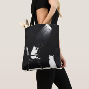 Tote Bag Chat drôle avec télescope