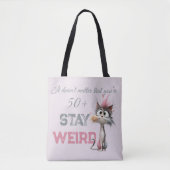 Tote Bag Chat drôle de 50 ans et plus  (Devant)
