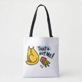 Tote Bag Chat drôle et pot de fleurs renversé (Devant)