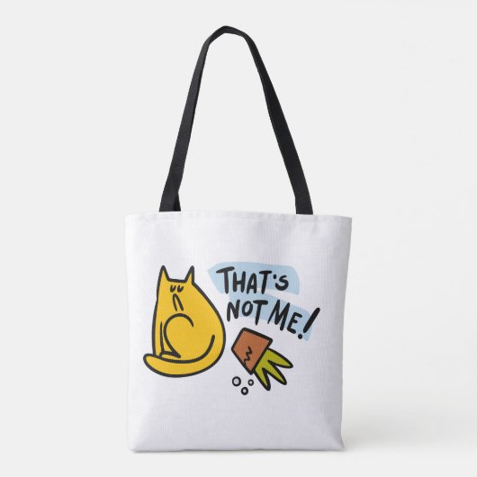Tote Bag Chat drôle et pot de fleurs renversé (Dos)