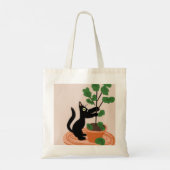 Tote Bag Chat drôle Figuier Arbre Plantes en pot Dessinés à (Dos)