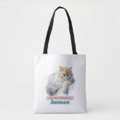 Tote Bag Chat Drôle "Je Gère Ce Ménage, Humain" (Devant)